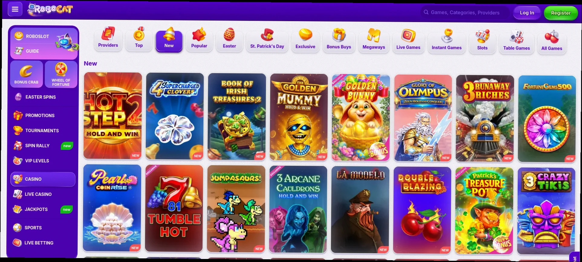 Robocat Casino 120% up to 10,000 CAD and 300 Free Spins
